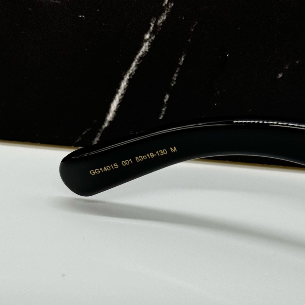 NEW GG1401S 001 GUCCI BLACK GRAY OVAL WOMEN GUCCI SUNGLASSES - Picture 12 of 15